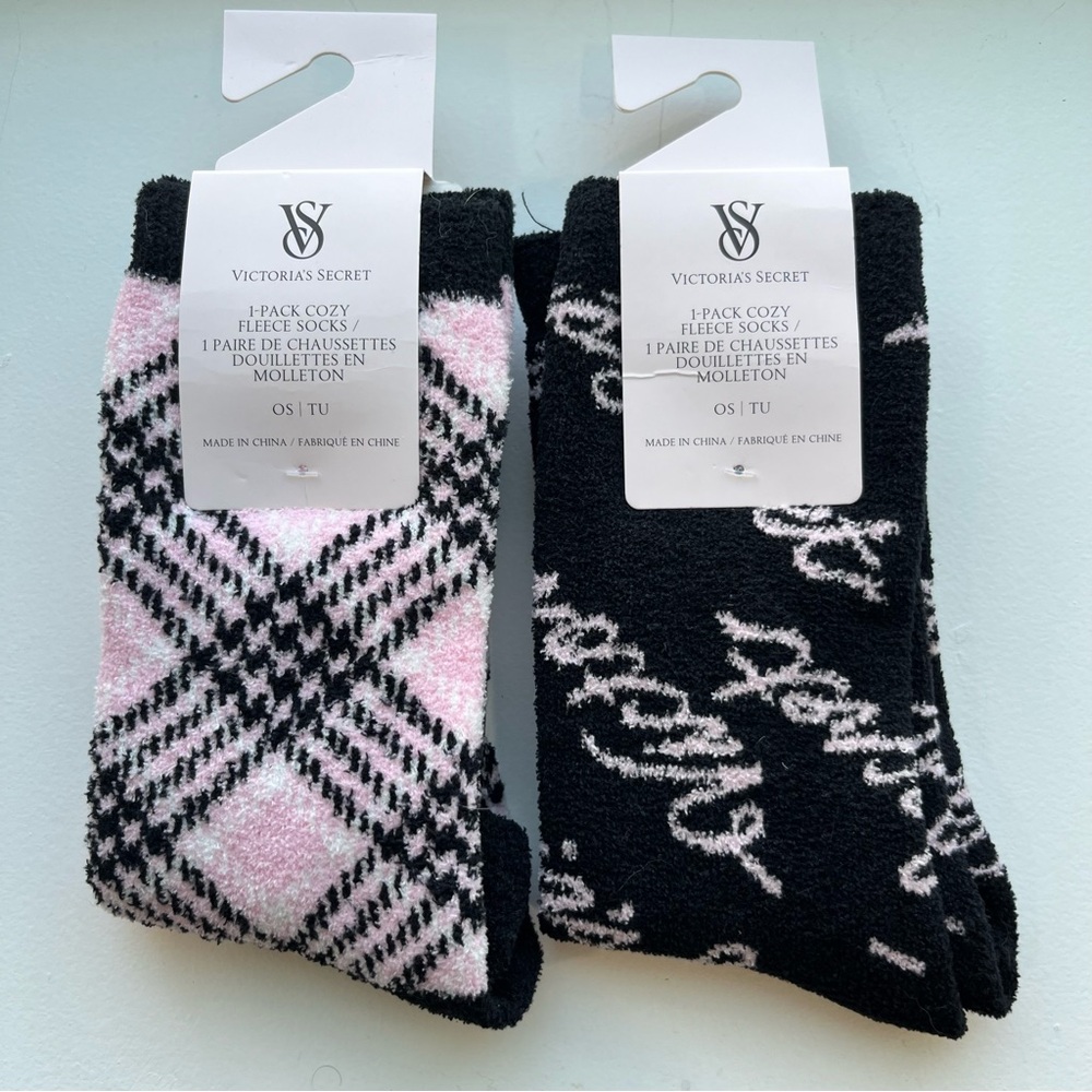 Victoria Secret cozy fleece socks.